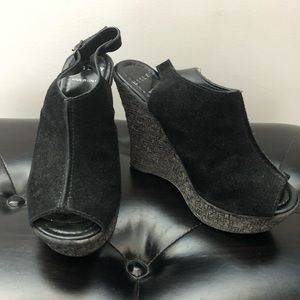 Sisley leather suede wedge sandals